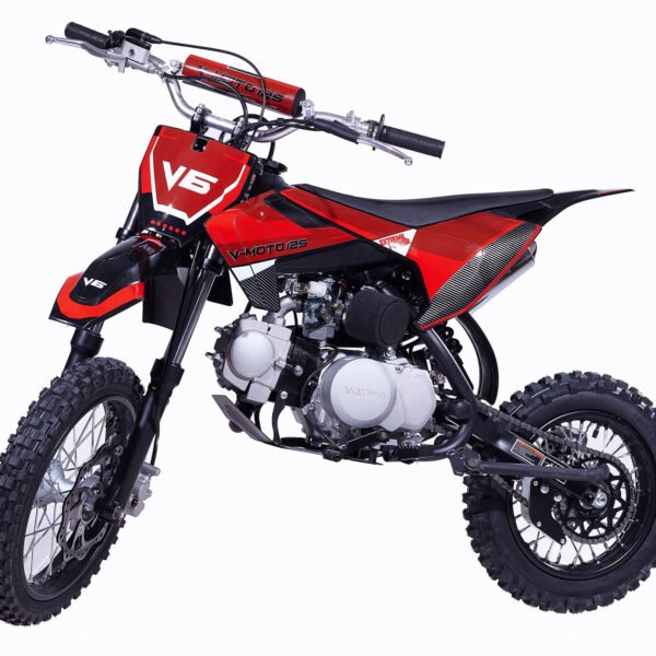 Vitacci DB-V6 125cc Dirt Bike, 4-Speed Semi-Automatic, 4-Stroke, Single Cylinder, Air Cooled, Kick Start
